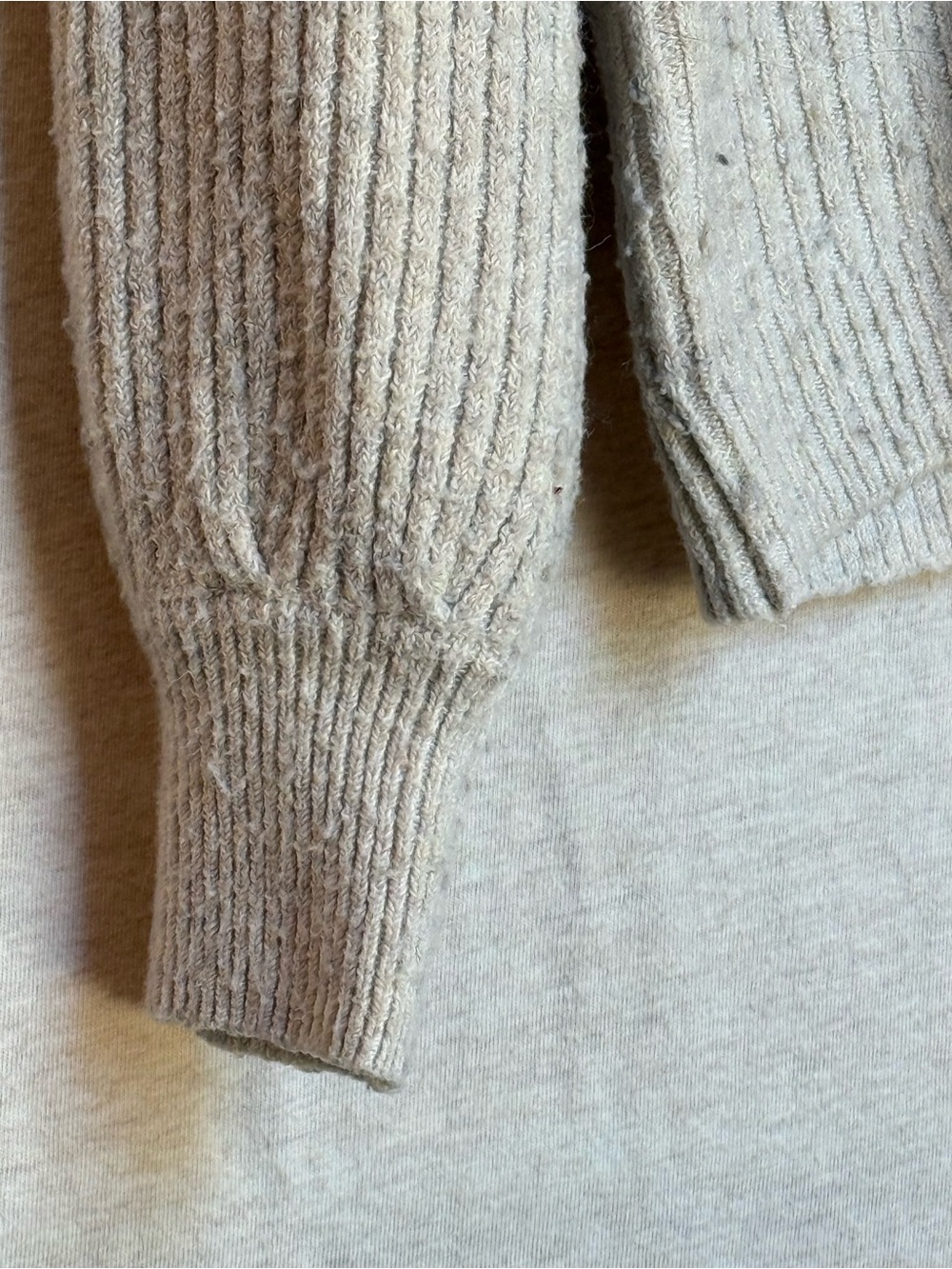 margot Neutral Cream Ribbed Crew Sweater - Picture 2 of 14
